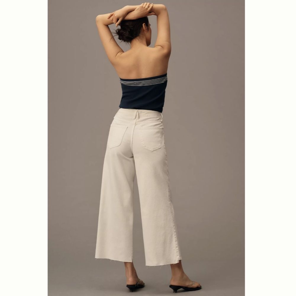 Good American Good Waist High-Rise Crop Palazzo Jeans - Picture 3 of 4